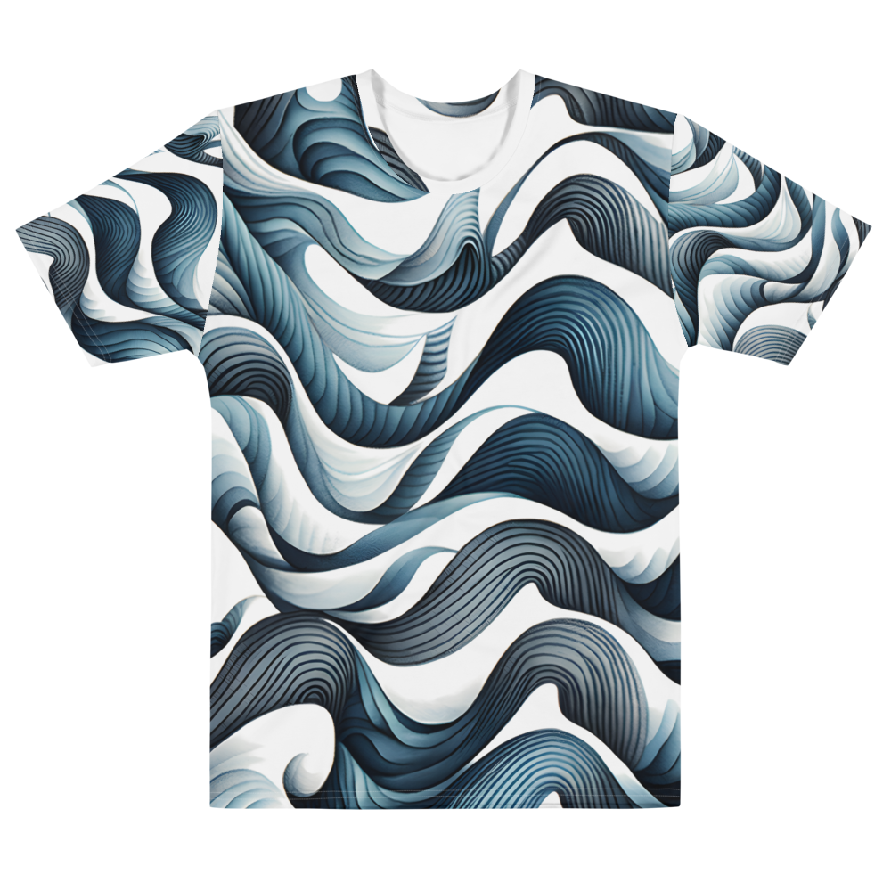 Men's Blue Wave Pattern T-Shirt