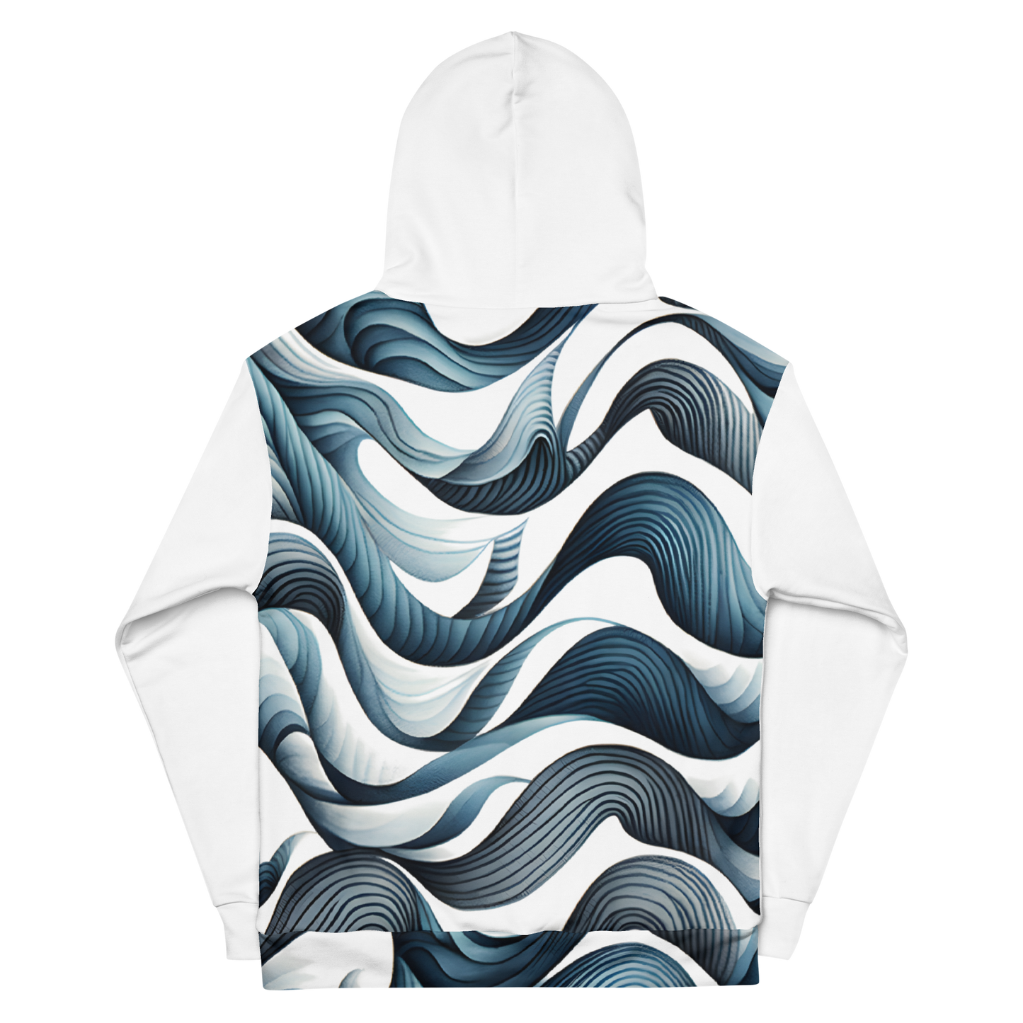 Blue Waves Pattern Hoodie