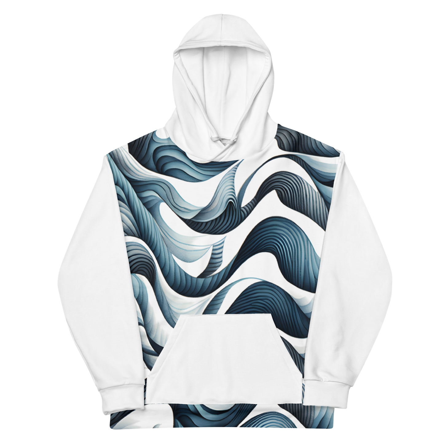 Blue Waves Pattern Hoodie