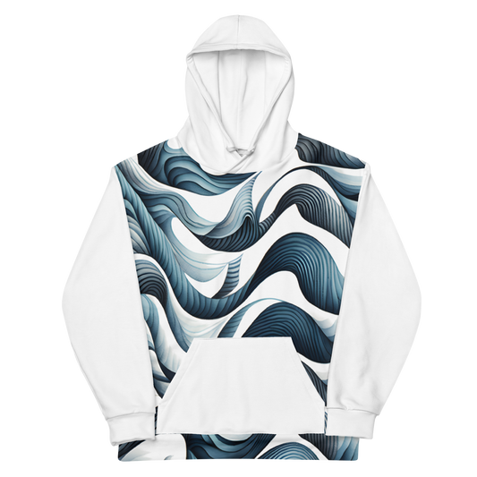 Blue Waves Pattern Hoodie