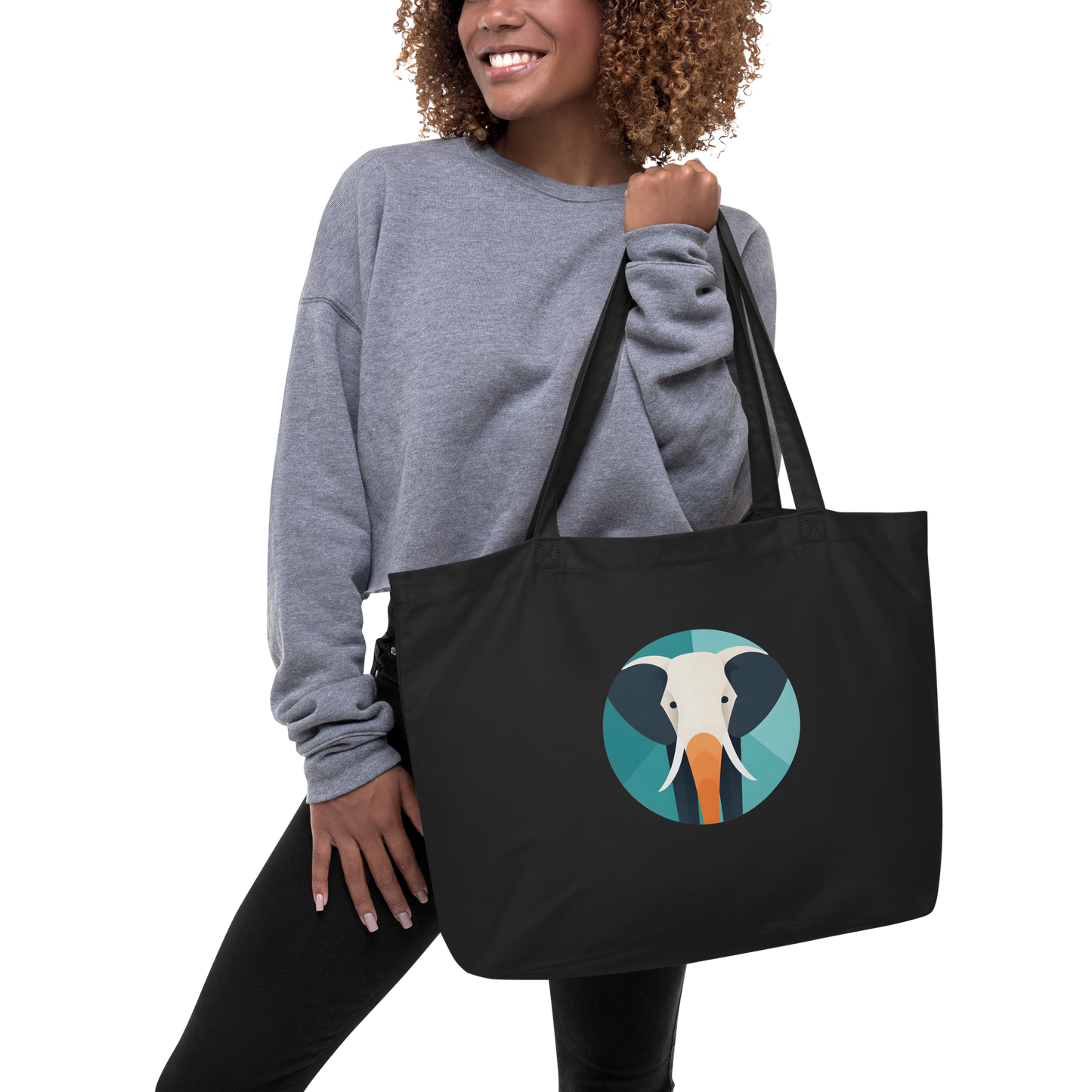 Elephant Large Organic Tote Bag