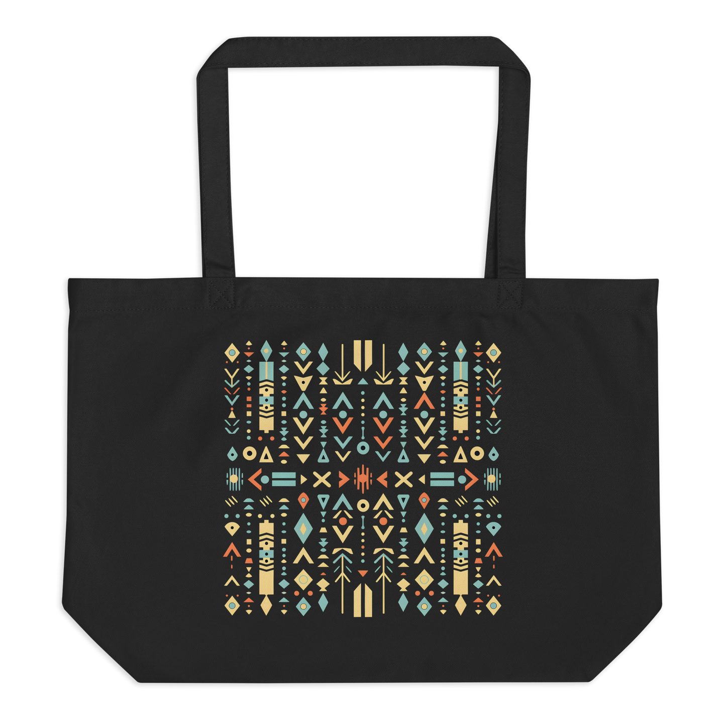 Asian Tribal Pattern Large Eco Tote Bag