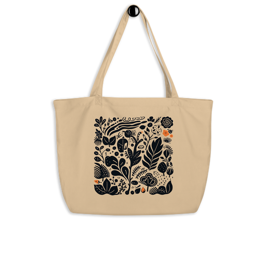 Leaf Pattern Large Eco Tote Bag