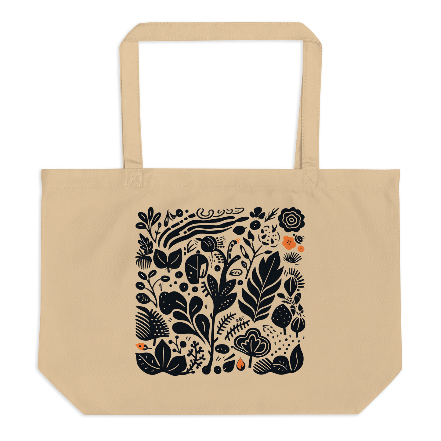 Leaf Pattern Large Eco Tote Bag