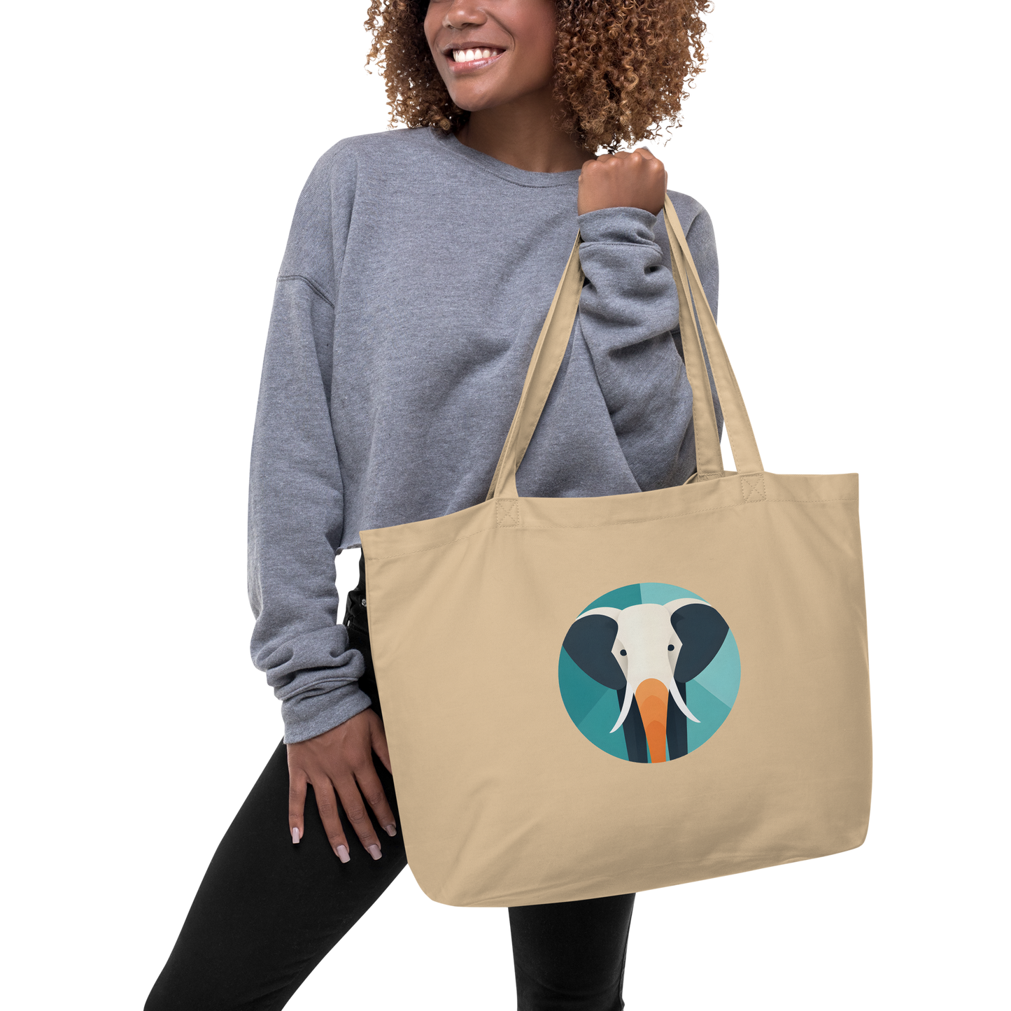 Elephant Large Organic Tote Bag