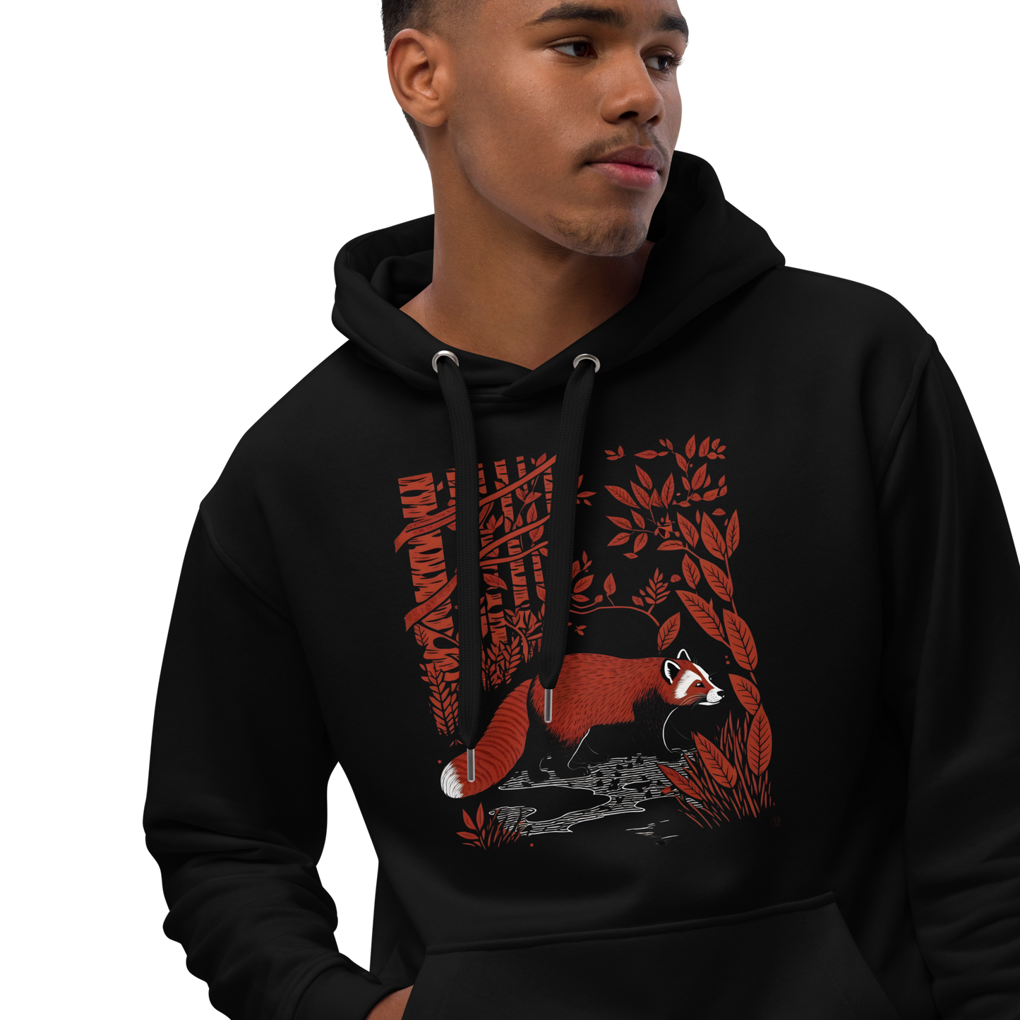 Sudadera con capucha Panda Rojo para hombre